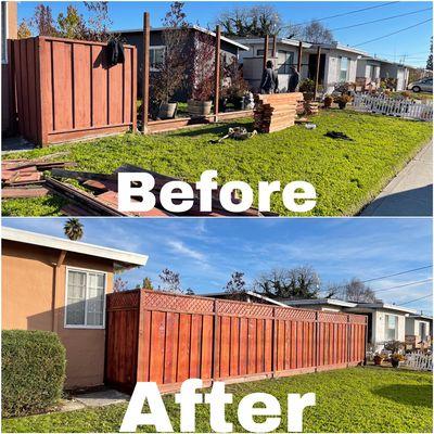 Repairing a fence.