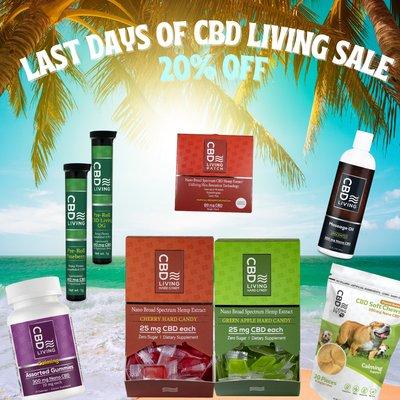 Last day of cbd living sale is 8/20!