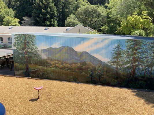 Playground Mt Tam Mural at Old Mill School Mill Valley Ca