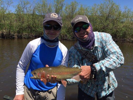 First time fly fishing for my 13 year old daughter.