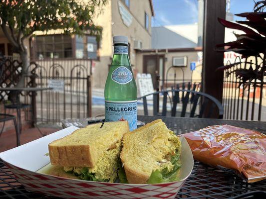 Sandwich on the patio on a perfect day