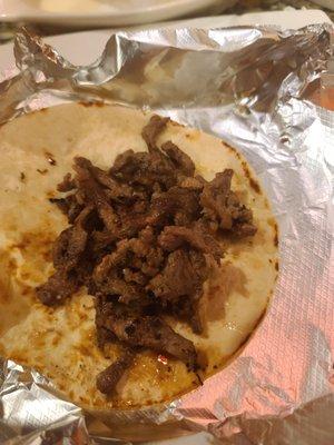 Steak taco, they didn't put any thing on it