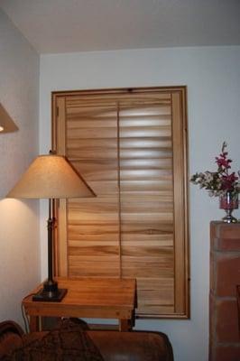 Great stained interior custom shutters in San Diego.