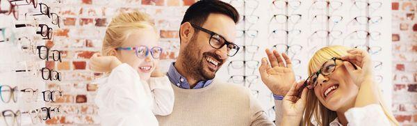 We offer the latest eyeglass styles and designers.