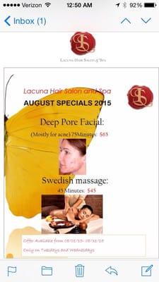 August 2015 Spa Specials!