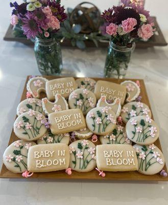 Beautiful cookies for a baby shower.