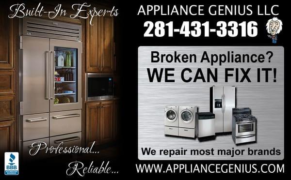 Our techs specialize in built in units such as cooktops, ovens, range tops, and built in refrigerators like SubZero Liebherr etc