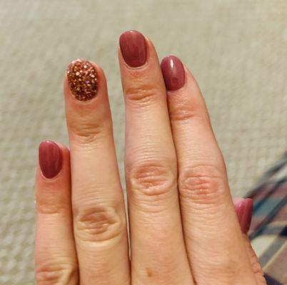 autumn  pink nails by Kelly