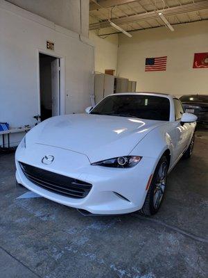 Mazda MX-5 Miata RF with full body PPF wrap including windshield PPF