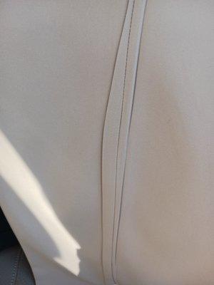 Seam of pants in middle. Notice each side.