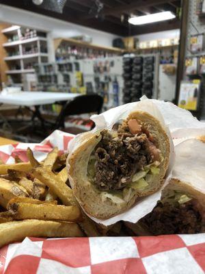 Beach fries and cheesesteak