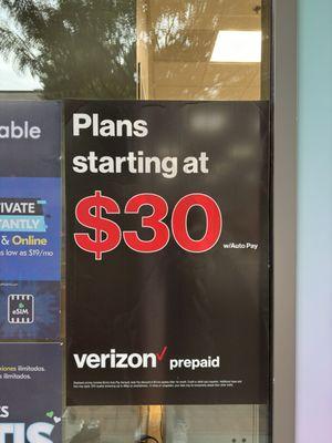 Cell phone plans starting at $30