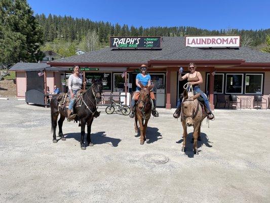 My daughter visited in May from Maryland we rode to Ralph's on our mules and horse, great food great owners!