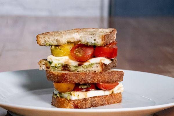 Caprese sandwich on sourdough