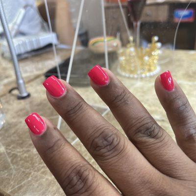 Love my short nails I'm so used to having them extra long he shaped them perfectly!!!  Don't mind my ashy hands