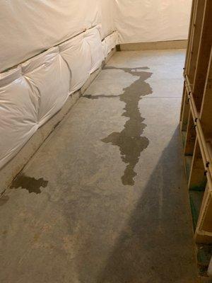 Fischer home- water in the basement during a storm. Home is less than 1 year old.