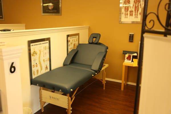 Exam room.  We offer a comfortable open room environment and private closed rooms as well in a clean and professional setting.