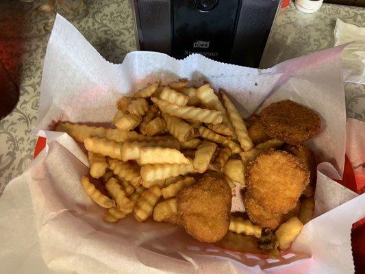 Chicken nuggets and French fries.. for the kids