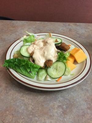 Salad from the salad bar. They had 4 choices for the soup