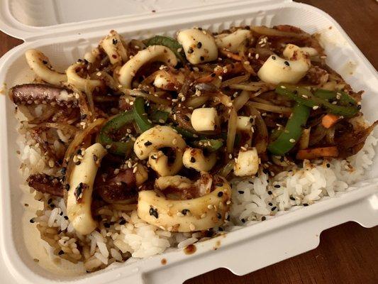 Squid Bulgogi Rice Platter