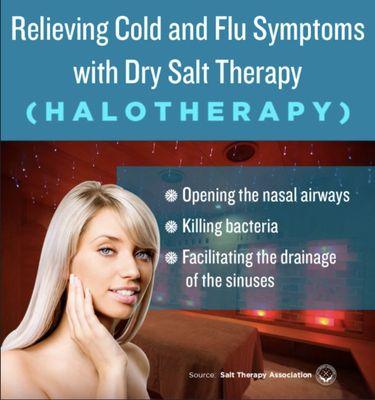 Try out our Salt Booth for some benefits of relieving cold and flu symptoms!