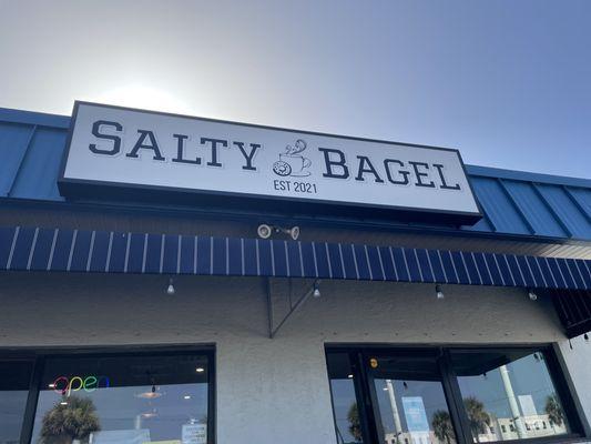 Salty bagel sign