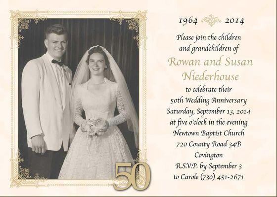 50th Anniversary Invitations