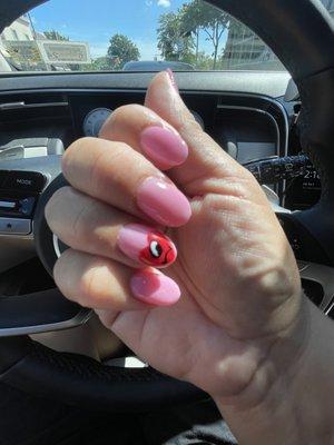 My bad bunny nails "Un verano sin ti", with the heart and one eye. My favorite!