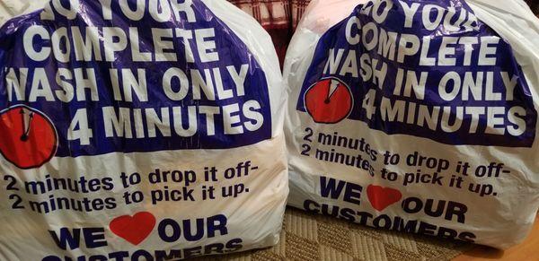 Heavy duty bags to hold folded laundry.