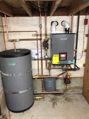 Residential retrofit with new Lochinvar Noble boiler