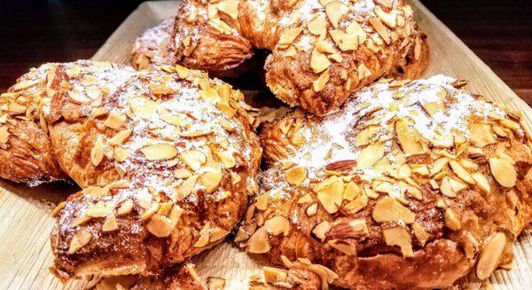 Fresh almond croissants