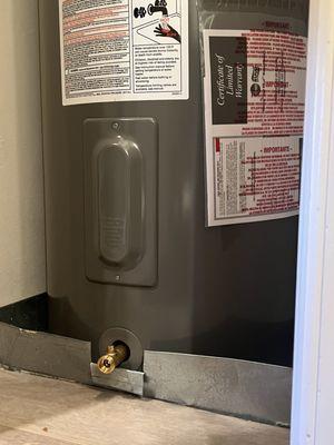 New water heater. 3 hours out with old & in with new with upgraded & beautiful fittings.