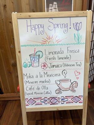 Spring drink menu