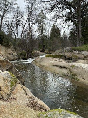 Waterfall near the swimming hole of the river.