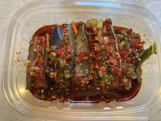 Close up of the eggplant banchan. Look at all the beautiful veggies. :)