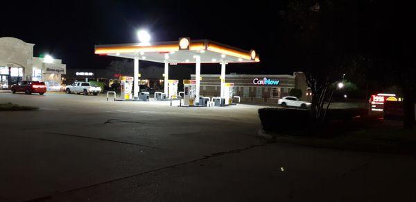 The gas station which used to be Exxon is now a Shell Station.