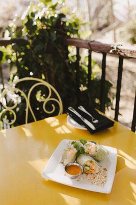 Creekside patio dining in San Luis Obispo