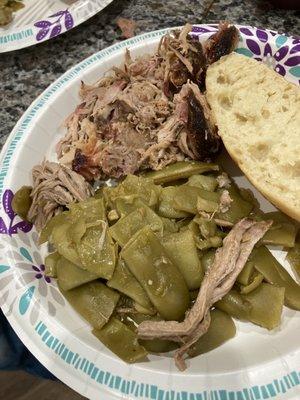 pulled pork and green beans