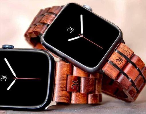 Martin & MacArthur Koa bands for Apple Watch