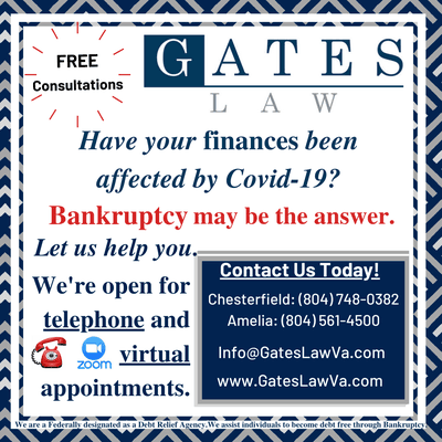 This Pandemic is creating anxiety and wreaking havoc on our economy. If you've been affected, bankruptcy and Gates Law may be able to help.