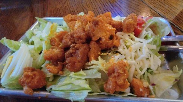 1/2 fried chicken salad. We split it and it was plenty.