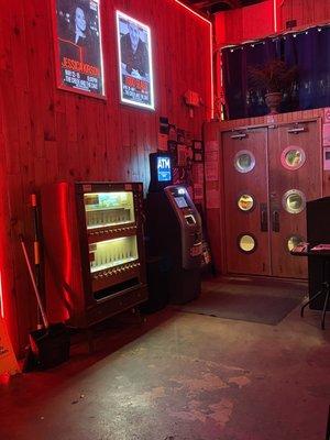 Entrance with atm machine and cigarette vending machine