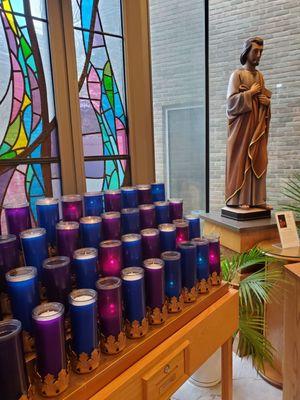 St. Joseph Statue near 7 day Votive Candles.   12/3/2023