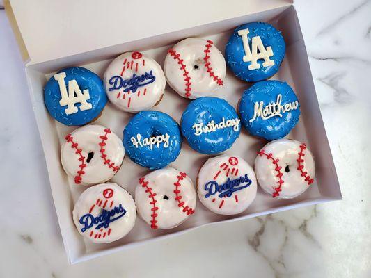 Dodgers Theme Birthday Donuts