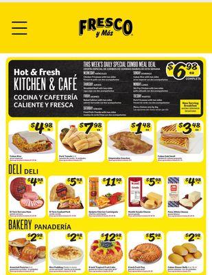 $7 Daily Deli Meal Specials Menu this week along w deli and bakery DEALS