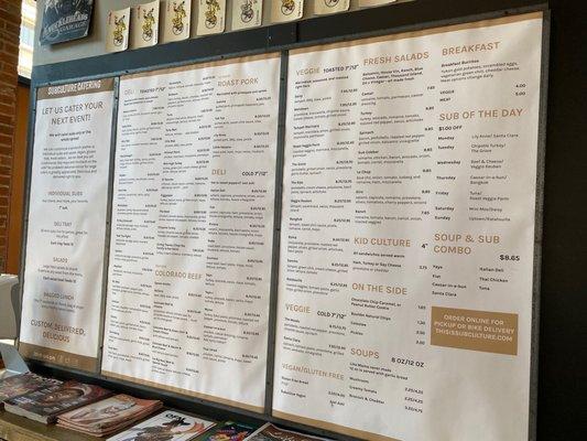 Menu, no shortage of choices