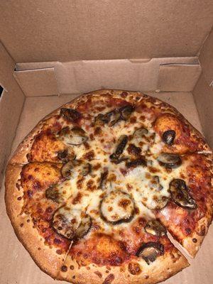 10" Small mushroom pizza