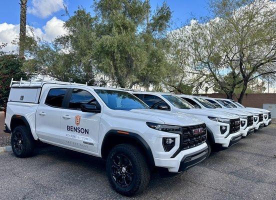 Benson Systems trucks ready to hit the road.