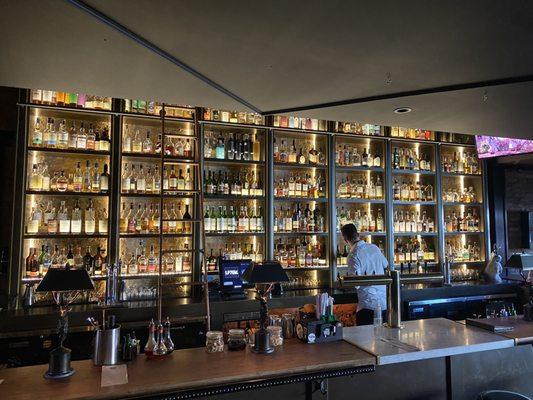 Bar and whiskey selection