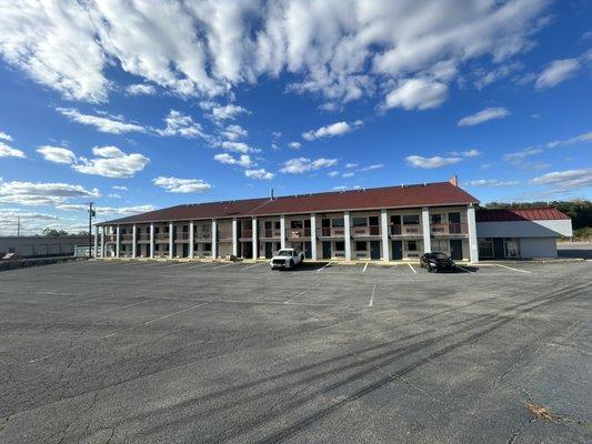 This is our back parking lot as you can see a lot of parking spaces for trucks, trailers and all commercial vehicles.